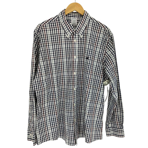 ブルックスブラザーズ BROOKS BROTHERS regent ノンアイロン ロゴ刺繍カジュアルボタンダウンシャツ メンズ import:XL