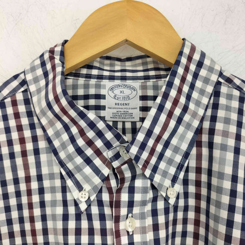 ブルックスブラザーズ BROOKS BROTHERS regent ノンアイロン ロゴ刺繍カジュアルボタンダウンシャツ メンズ import:XL