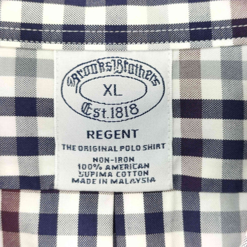 ブルックスブラザーズ BROOKS BROTHERS regent ノンアイロン ロゴ刺繍カジュアルボタンダウンシャツ メンズ import:XL