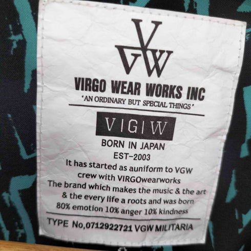 ヴァルゴ VIRGO 21AW VISON WIDE SHIRTS ヴィソンワイド シャツ メンズ JPN:2