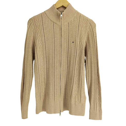 トミーヒルフィガー TOMMY HILFIGER ケーブル ジップアップカーディガン レディース import:L