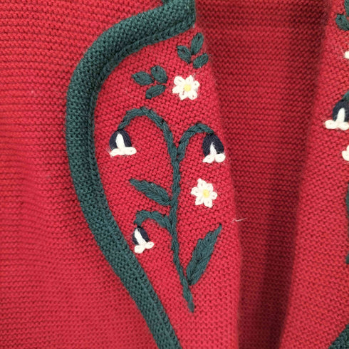 Lanamoden オーストラリア製 刺繍デザイン ニット カーディガン レディース