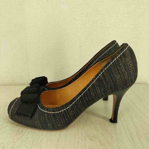 ランバンオンブルー LANVIN en Bleu リボン ツイード パンプス レディース JPN:24