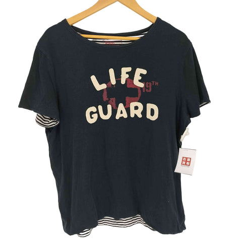 ポロバイラルフローレン Polo by RALPH LAUREN ダブルフェイスフロントワッペンクルーネックTシャツ メンズ import:XL