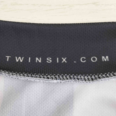 TWINSIX チェッカーフラッグ ストライプ 柄切替 サイクルジャージ メンズ JPN:XL
