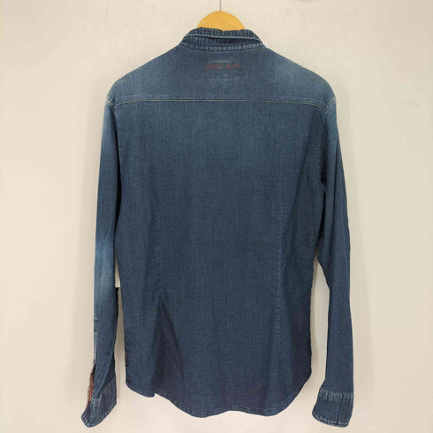 アルマーニジーンズ ARMANI JEANS USED ペイント加工 デニム ウエスタンシャツ メンズ import:L