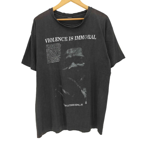 VIOLENCE IS IMMORAL メッセージプリント Tシャツ シングルステッチ メンズ