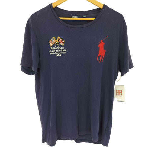 ポロバイラルフローレン Polo by RALPH LAUREN ビックポニー ナンバリング クルーネックTシャツ メンズ import:XL