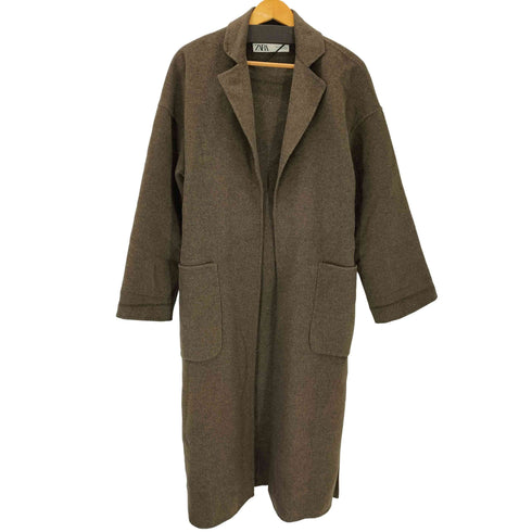 ザラ ZARA ポリレーヨンブレンド ウール ベルテッド チェスターコート レディース import:XS