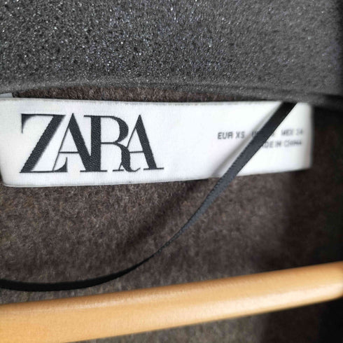 ザラ ZARA ポリレーヨンブレンド ウール ベルテッド チェスターコート レディース import:XS