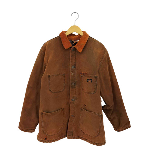 ディッキーズ Dickies 90s USA製 裏地ブランケット 襟コーデュロイ ダック カバーオール 後染め メンズ import:L