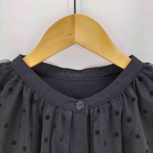 ジェンヌ JENNE ドットチュール ケープカラーブラウス レディース import:S