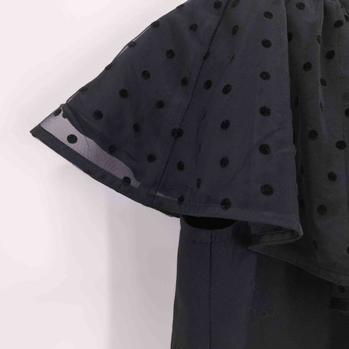 ジェンヌ JENNE ドットチュール ケープカラーブラウス レディース import:S