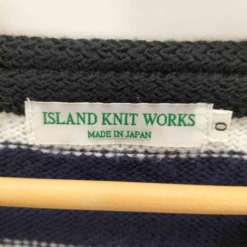 ISLAND KNIT WORKS ボーダーニットカーディガン メンズ 0