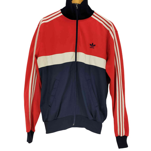 アディダス adidas 70-80s トレフォイルロゴ刺繍トラックジャケット トリコロール メンズ