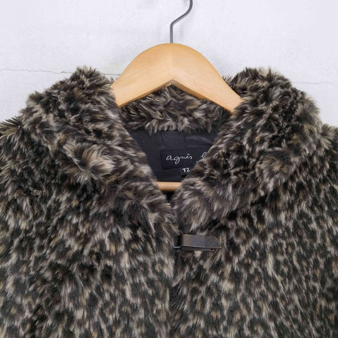 アニエスベー agnes b. フェイクファー レオパードジャケット レディース t2