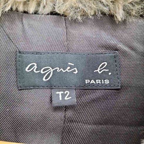 アニエスベー agnes b. フェイクファー レオパードジャケット レディース t2