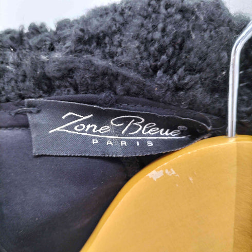 zone bleue プードルファー レース ビッグカラーコート ワンピースセット レディース t1
