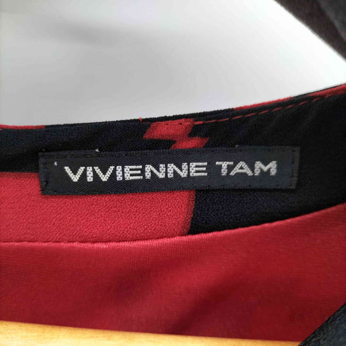 ヴィヴィアンタム VIVIENNE TAM 千鳥格子 ドレープワンピース レディース JPN:0