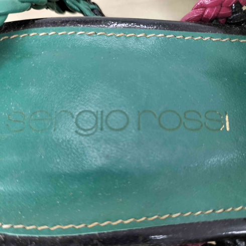 セルジオロッシ sergio rossi マルチカラー編み込みサンダル レディース 36 1/2