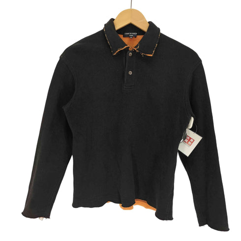 コムデギャルソンオム COMME des GARCONS HOMME 05AW カットオフ デザイン L/S コットン ポロシャツ レディース JPN:M
