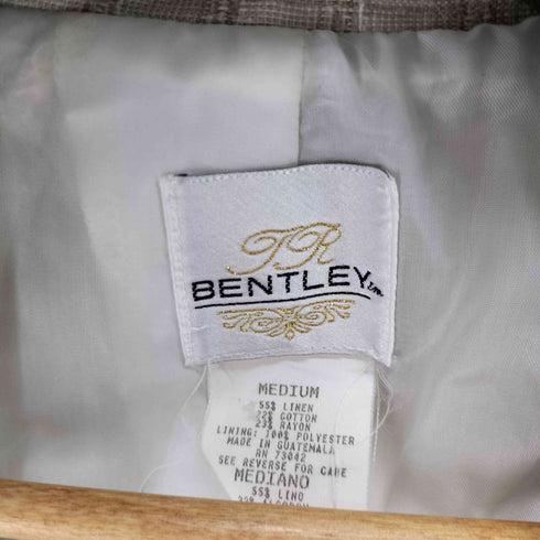 bentley リネンコットンレーヨン 背抜き 1Bシングルテーラードジャケット レディース import:M