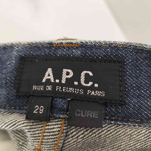 アーペーセー A.P.C. ポケット刺繍デザイン ボタンフライスキニーデニム メンズ 29
