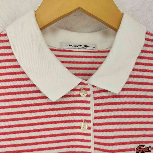 ラコステ LACOSTE ボーダーポロ半袖ワンピース レディース JPN:38