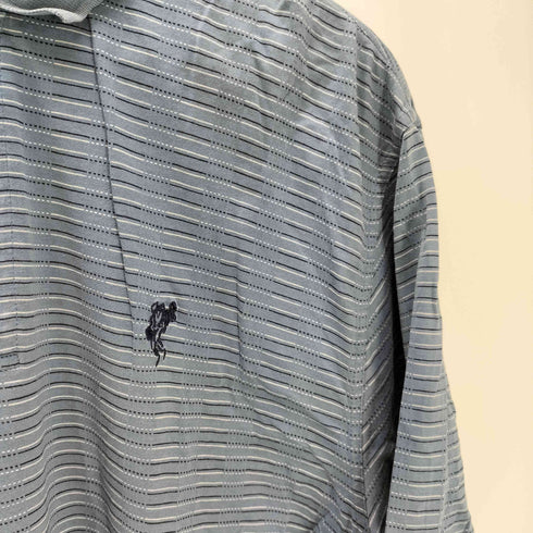 アシュワース ASHWORTH USA製 刺繍ロゴ ボーダーポロシャツ メンズ import:M