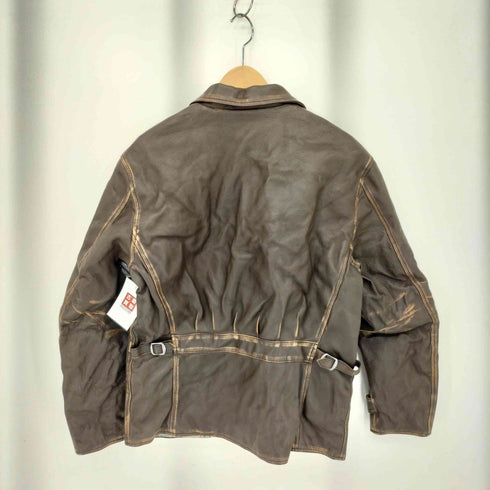 オールドクロウ OLD CROW MOTORCYCLE JACKET カウレザー モーターサイクルジャケット メンズ M