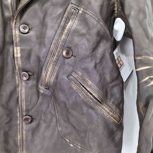 オールドクロウ OLD CROW MOTORCYCLE JACKET カウレザー モーターサイクルジャケット メンズ M