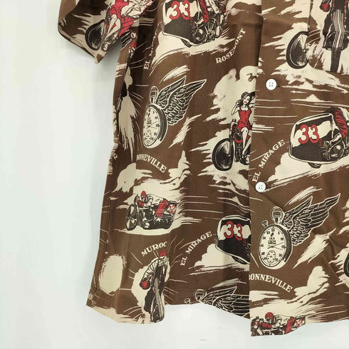 グラッドハンド GLADHAND BLACKBIRD S/S SHIRTS ブラックバード オープンカラー半袖シャツ メンズ M