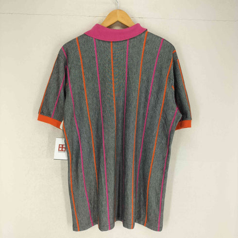 企業ロゴストライプ柄ポロシャツ MADE IN USA メンズ XL