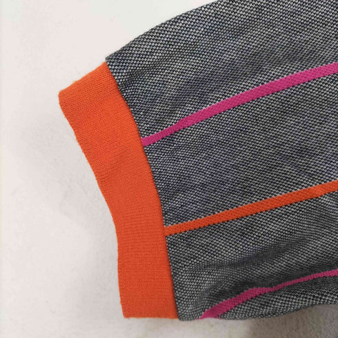 企業ロゴストライプ柄ポロシャツ MADE IN USA メンズ XL