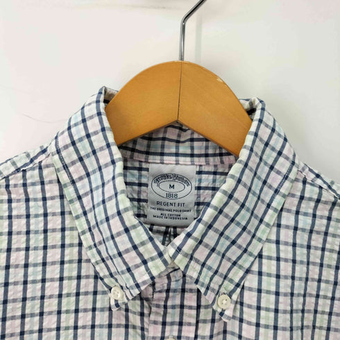 ブルックスブラザーズ BROOKS BROTHERS REGENT FIT シアサッカー ボタンダウンシャツ メンズ import:M