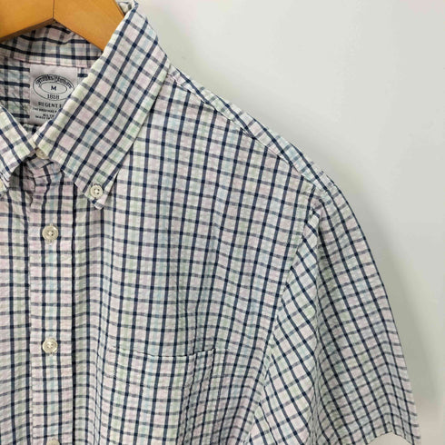ブルックスブラザーズ BROOKS BROTHERS REGENT FIT シアサッカー ボタンダウンシャツ メンズ import:M