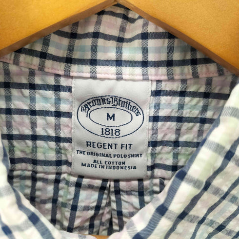 ブルックスブラザーズ BROOKS BROTHERS REGENT FIT シアサッカー ボタンダウンシャツ メンズ import:M