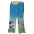 ボヘミアンズ BOHEMIANS 裏地星柄 花 蝶 フラワー プリント グラデーション ブーツカット フレア パンツ レディース JPN:2