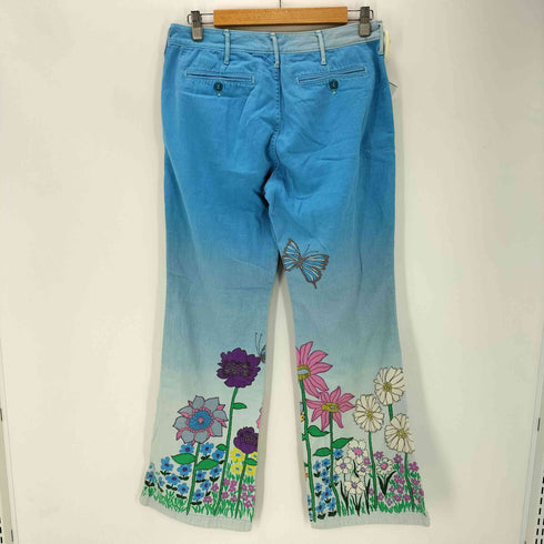 ボヘミアンズ BOHEMIANS 裏地星柄 花 蝶 フラワー プリント グラデーション ブーツカット フレア パンツ レディース JPN:2