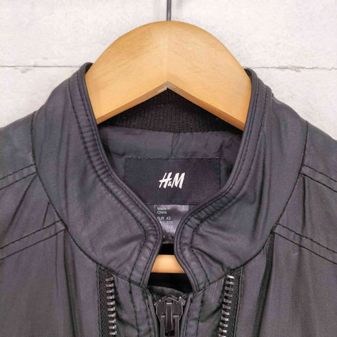 エイチアンドエム H&M Y2K フロントジップデザイン コーティング加工ジップブルゾン メンズ 165