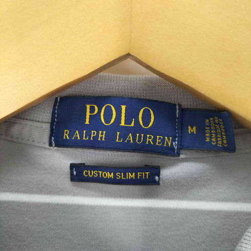 ポロラルフローレン POLO RALPH LAUREN CUSTOM SLIM FIT ポニー刺繍 ボーダー ポロシャツ メンズ import:M
