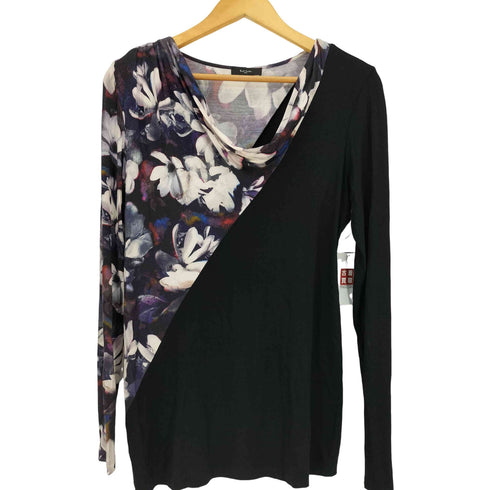 ポールスミスブラック Paul Smith BLACK 花柄 切替 ドレープ カットソー レディース JPN:M