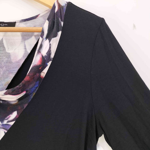 ポールスミスブラック Paul Smith BLACK 花柄 切替 ドレープ カットソー レディース JPN:M