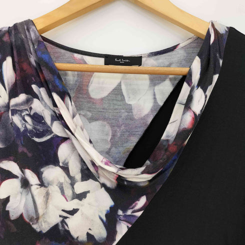 ポールスミスブラック Paul Smith BLACK 花柄 切替 ドレープ カットソー レディース JPN:M