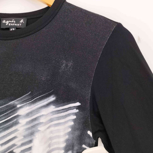アニエスベーアンファン agnes b. ENFANT フォトプリント ストレッチ 長袖 Tシャツ レディース