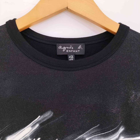 アニエスベーアンファン agnes b. ENFANT フォトプリント ストレッチ 長袖 Tシャツ レディース