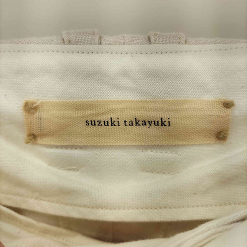 スズキタカユキ suzuki takayuki リネンレーヨン タックワイドパンツ レディース JPN:1
