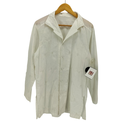 イッセイミヤケペルマネンテ ISSEY MIYAKE PERMANENTE 2000SS ARCHIVE エンブロイダリー 胡桃ボタン L/S オープンカラー シャツ メンズ JPN:M