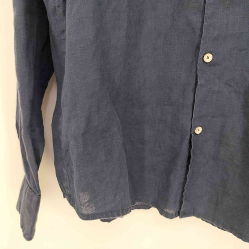 ESSENTIAL DOOA LINEN COLLECTION リネン100 ワイドカラー 長袖 シャツ メンズ JPN:S