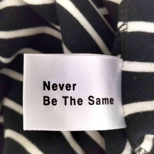 NEVER BY THE SAME モックネックボーダーカットソー メンズ
